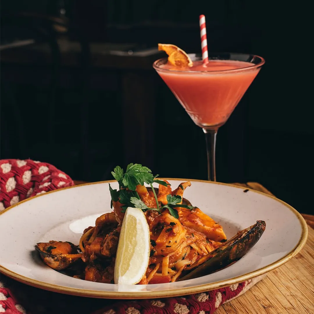Pasta and Cocktail