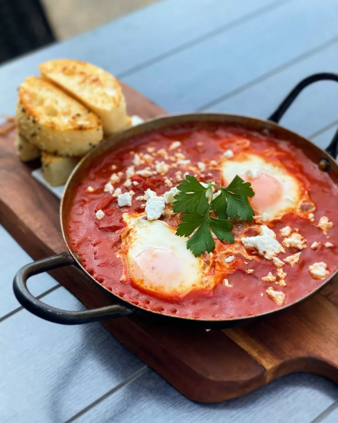 With feta ,eggs and Turkish bread