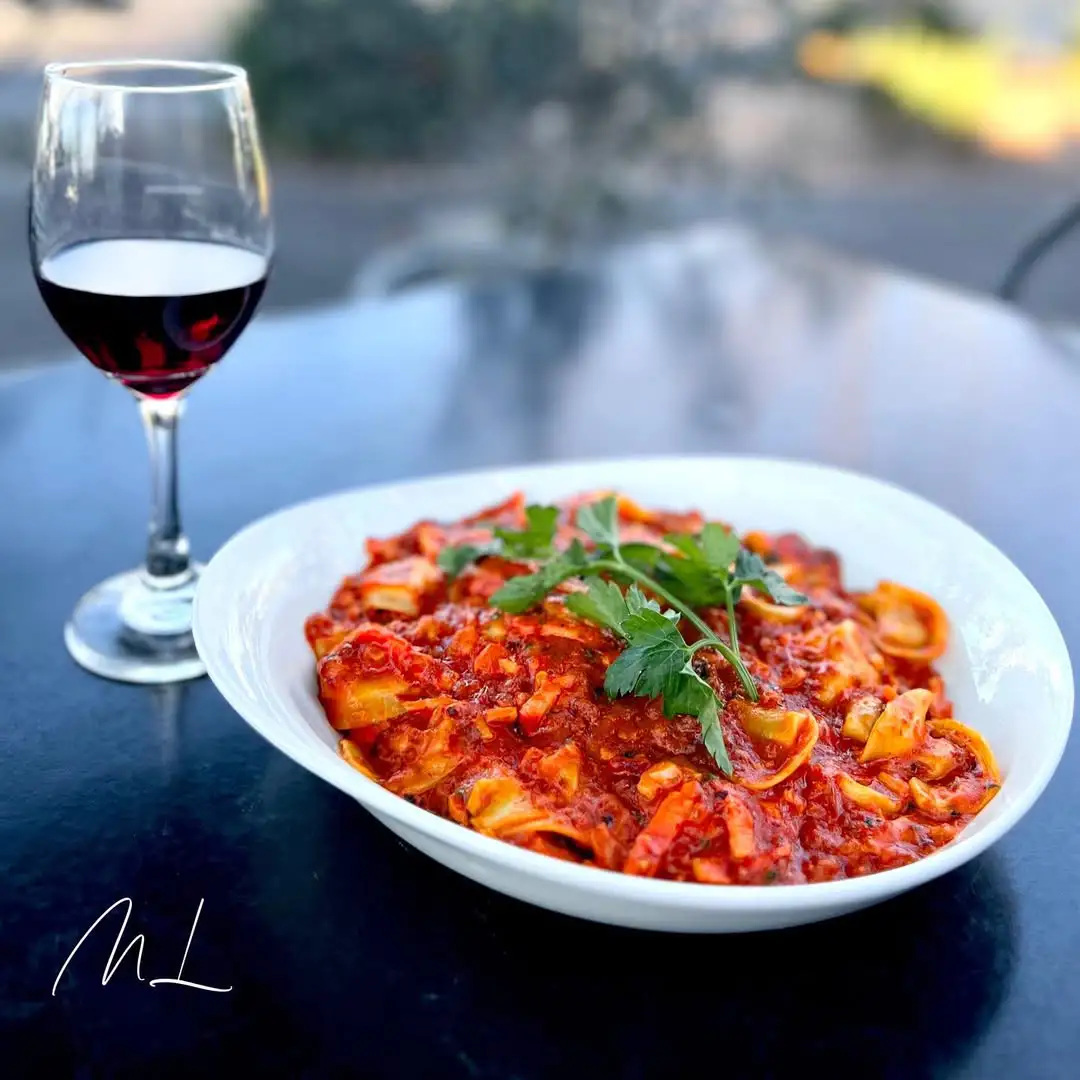 beef tortellini with Bolognese sauce
