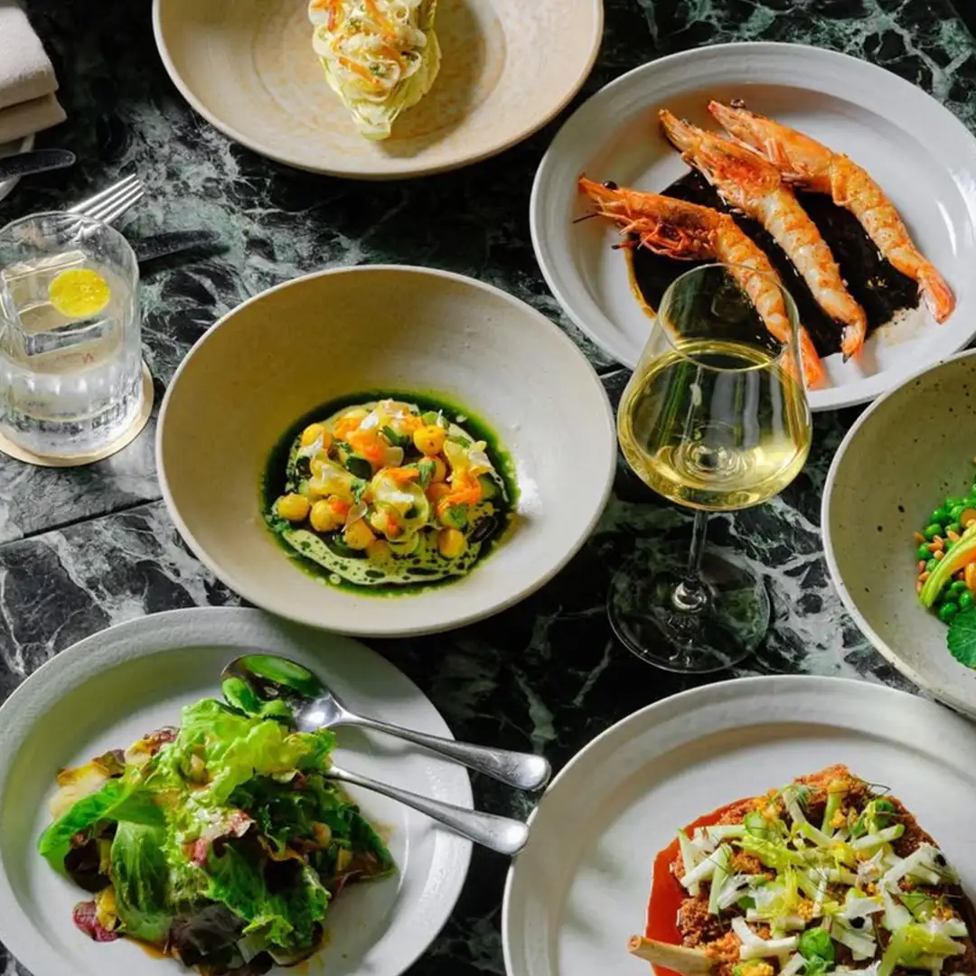 Lunch Menu with seafood