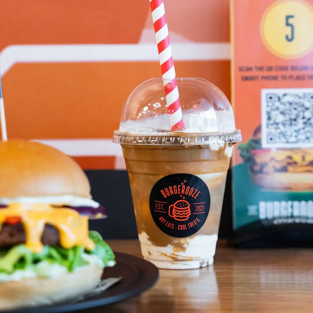 Burger and Iced Coffee