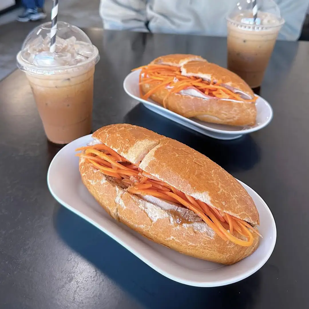 Banh Mi and iced coffee
